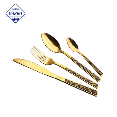 Luxury Electric Plating Gold Stainless Steel Flatware