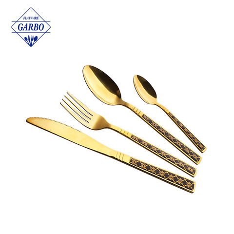 Marangyang Electric Plating Gold Stainless Steel Flatware