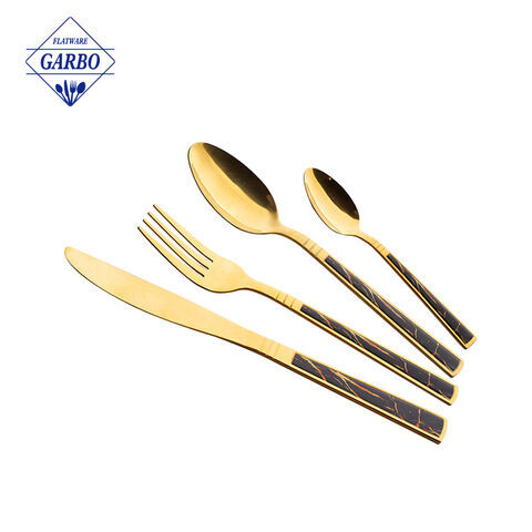 Marangyang Electric Plating Gold Stainless Steel Flatware