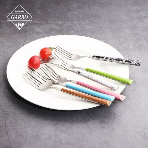 colored plastic handle stainless steel table fork 410 ss fork