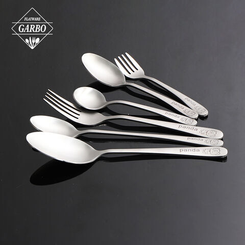 Panda design matt polished stainless steel cutlery set