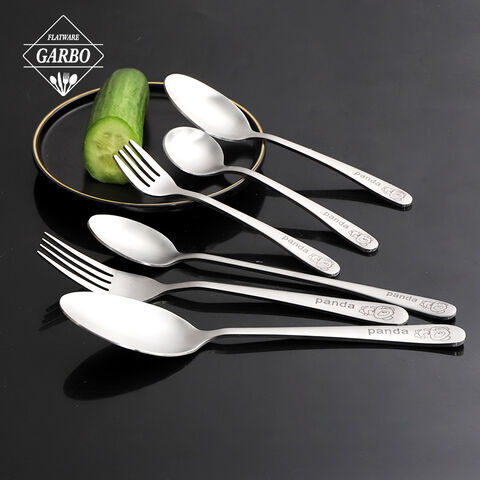 Panda design matt polished stainless steel cutlery set