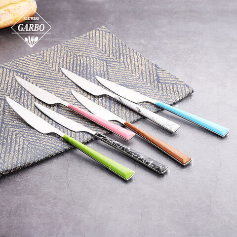 couteau de table à poignée en plastique coloré 410 ss restaurant utiliser un couteau de table
