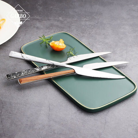 彩色塑料手柄餐刀 410 不锈钢餐厅用餐刀