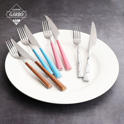 high end plastic handle good quality 410ss table cutlery set