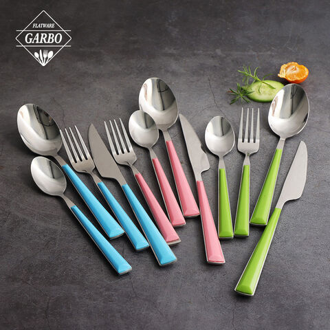 high end plastic handle good quality 410ss table cutlery set