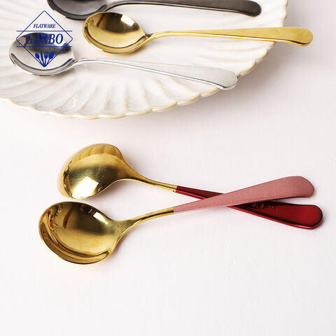 PVD Gold Soup Spoon with Color Painting Handle