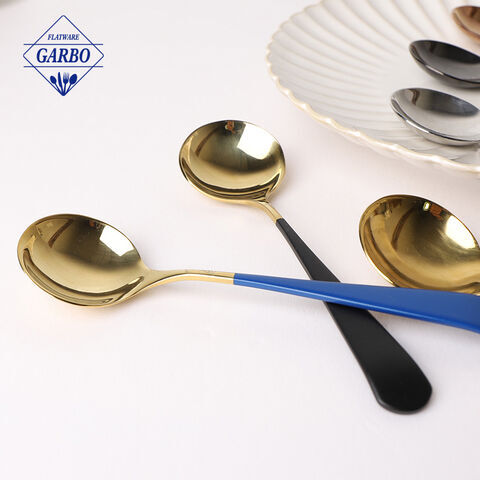 PVD Gold Soup Spoon with Color Painting Handle