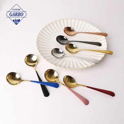 PVD Gold Soup Spoon with Color Painting Handle