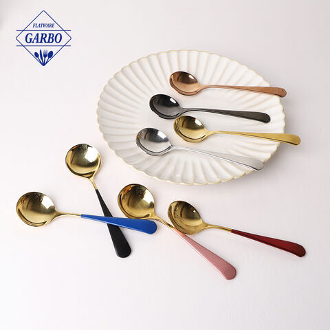 PVD Gold Soup Spoon na may Color Painting Handle