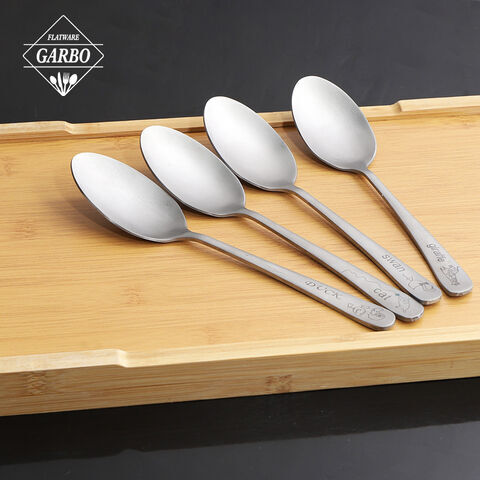 cute pattern design handle stainless steel dinner spoon
