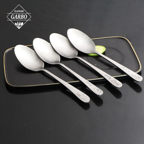 cute pattern design handle stainless steel dinner spoon