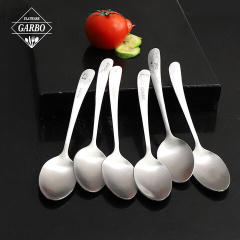 cute pattern design handle stainless steel dinner spoon