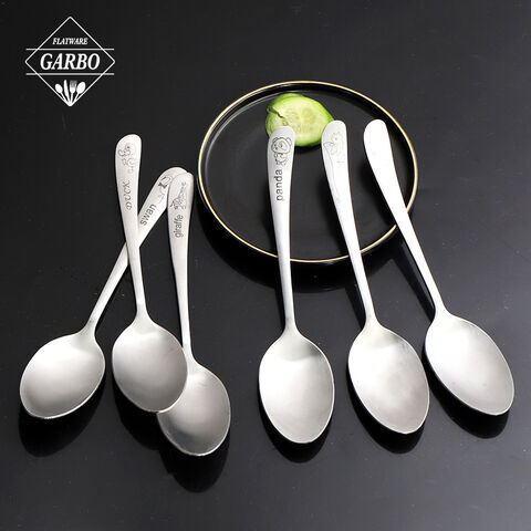 cute pattern design handle stainless steel dinner spoon