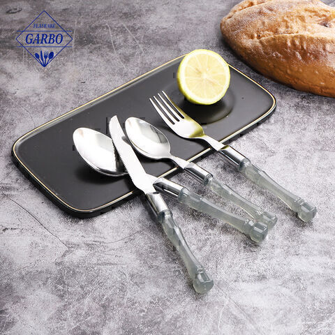 Sendok Garpu 16 Buah Set Stainless Steel Vintage Perak Sendok Garpu Set Warna Abu-abu Meja Pisau Garpu Makan Garpu Salad Sendok Makan Sendok Teh cermin Dipoles