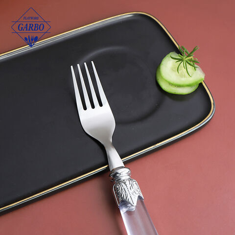 Design moderne 24 pièces ensemble de couverts couteau à dîner fourchette cuillère avec manche en plastique à bord rond