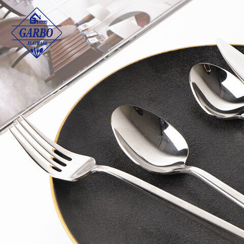 Premium silverware metal high quality 420/304 stainless steel mirror polish clear flatware set 