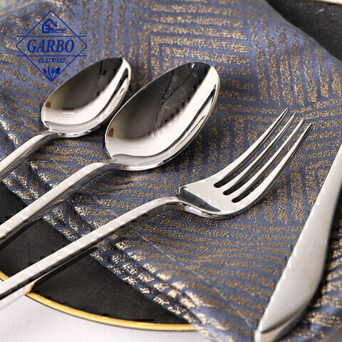 Premium silverware metal high quality 420/304 stainless steel mirror polish clear flatware set 