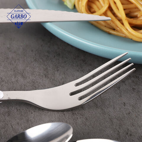 New trends white marble silver cutlery set with 18/10 plastic stainless steel flatware