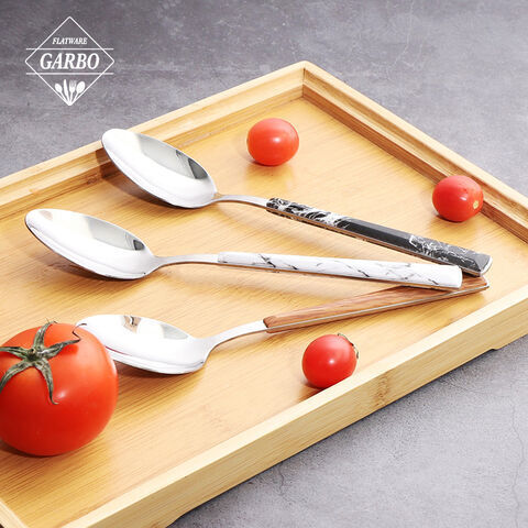 multi color plastic handle 410 stainless steel high quality dinner spoon 