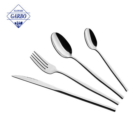 Hot Sale Embossed Handle Dinner Spoon Knife Fork Flatware Cutlery Set