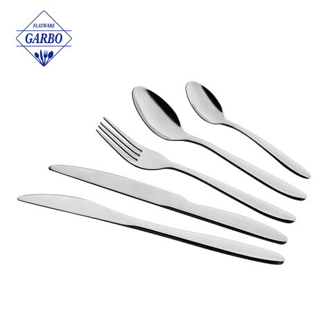 Hot Sale Embossed Handle Dinner Spoon Knife Fork Flatware Cutlery Set