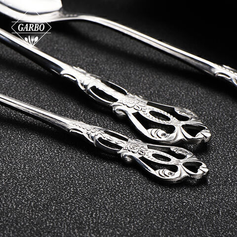 Baroque Style Hot Selling Mirror Polished Stainless Steel Cutlery Flatware Sets