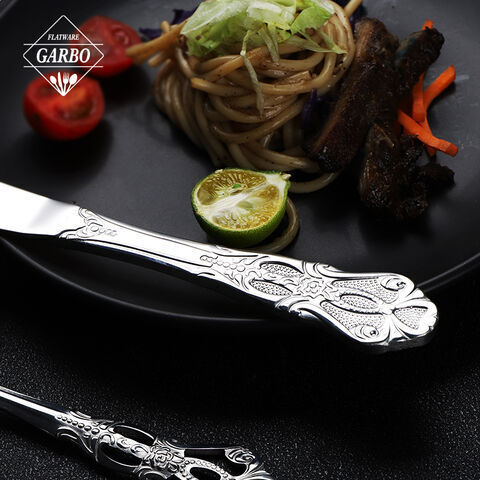 Baroque Style Hot Selling Mirror Polished Stainless Steel Cutlery Flatware Sets