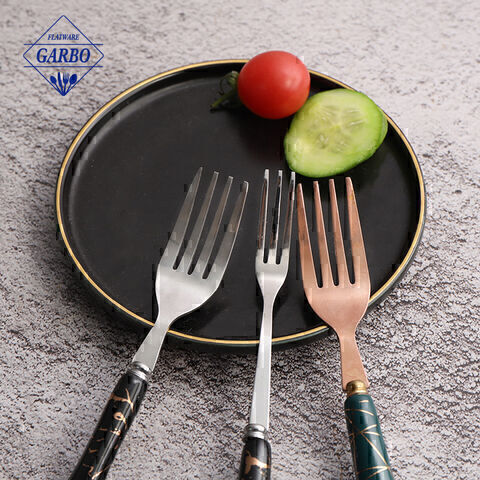 Couteau de table couleur or argent vente chaude avec manche en céramique noir/vert
