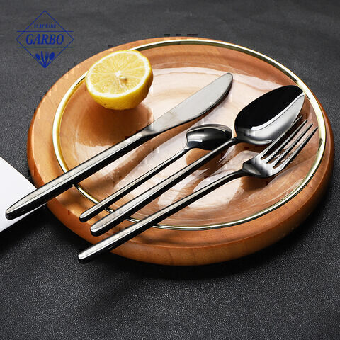 High End PVD Black Modern Minimalist Flatware Cutlery Sets