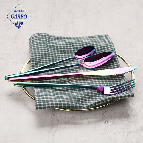 Creative PVD Rainbow Colored Shiny Stainless Steel Cutlery with High Quality