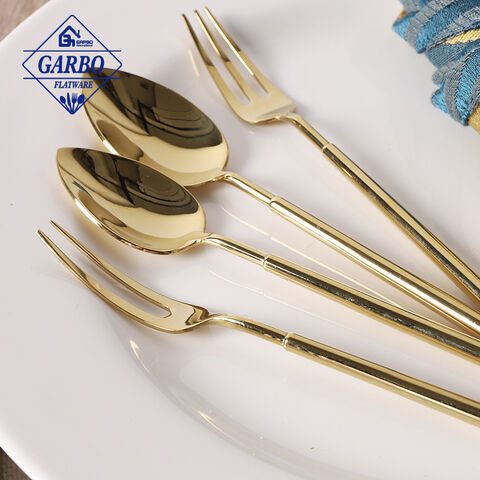 Noble golden 304ss mental knife fork spoon dinnerware high-end cutlery set for wedding