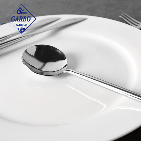 304 colher de mesa de design simples dourado mental de aço inoxidável com alça longa para sopa