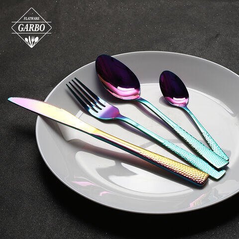  Luxury Vintage Stainless Steel Tableware Cutlery Set Knife Fork Spoon Custom Flatware 