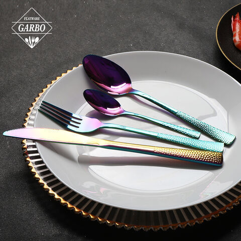  Luxury Vintage Stainless Steel Tableware Cutlery Set Knife Fork Spoon Custom Flatware 