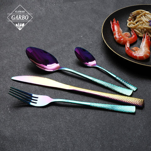Ensemble de couverts de vaisselle en acier inoxydable Vintage de luxe couteau fourchette cuillère couverts personnalisés