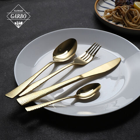Golden color with engarve pattern handle stainless steel