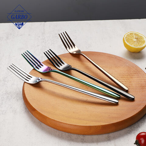 High Quality PVD Colored Shiny Minimalist Stainless Steel Dinner Fork