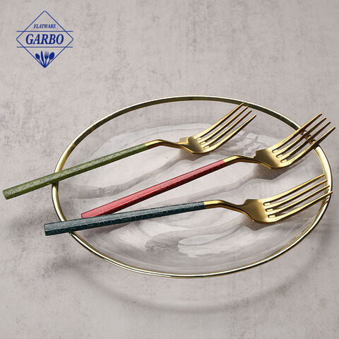 colored dinner fork with beauty ddesigns handle for home