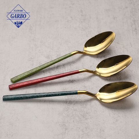 Mirror Polish Simple 410 Stainless Steel Dinner Spoon na May Kulay