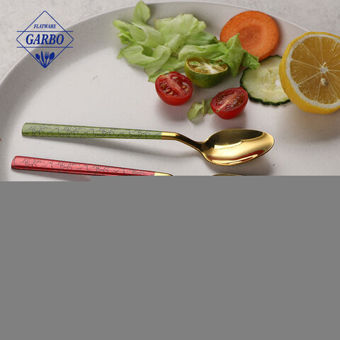 Mirror Polish  410 Stainless Steel Gold Tea Spoon 