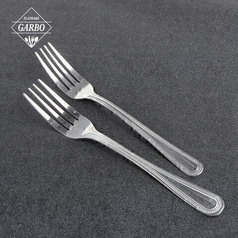 Matt Polished Minimalist Embossed Lace Handle Silvery Stainless Steel Flatware Sets