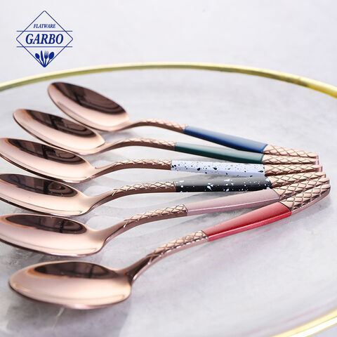 Manufacturer high quality stainless steel fork in rose gold color plating