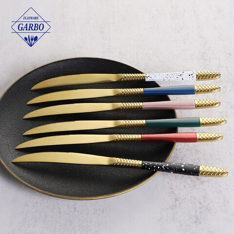 فولاد ضد زنگ جدید لوکس Godlen Flatware 410 با دسته طراحی حکاکی شده