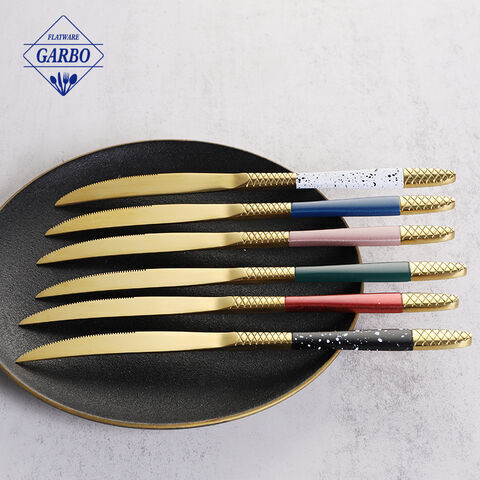 فولاد ضد زنگ جدید لوکس Godlen Flatware 410 با دسته طراحی حکاکی شده