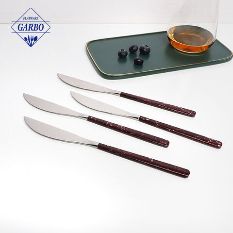 Modern hot selling marble design flatware premium 430 stainless steel dinner knife 