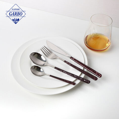 Modern hot selling marble design flatware premium 430 stainless steel dinner knife 