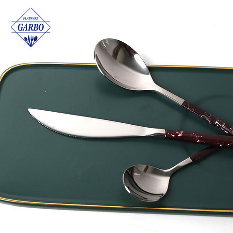 Cuchillo de cena de acero inoxidable 430 premium de diseño de mármol de gran venta moderna