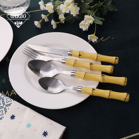 China wholesaler dinner cutlery set with plastic handle for home 