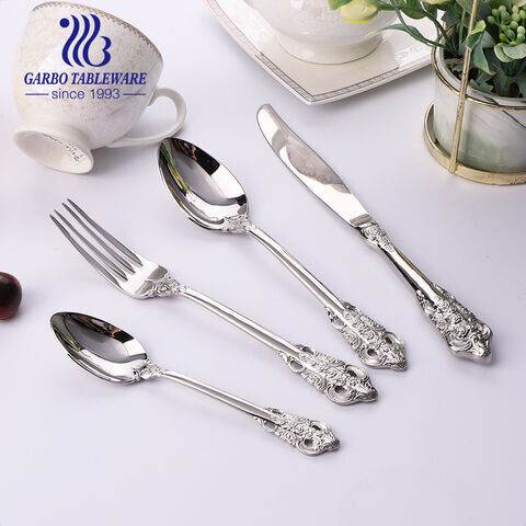 High quality mirror polish silver flatware set hotselling in Amazon